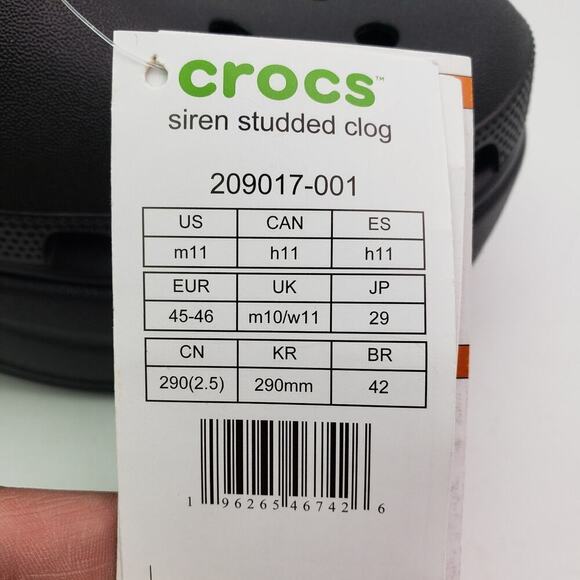 Crocs Siren Studded Clog Mens Sz 11 Womens Sz 13 Black Platform Clog Shoes main image 8